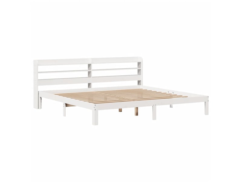  Lit double- lit adulte -  cadre de lit avec tête de lit sans matelas blanc 200x200 cm  - Conforama B