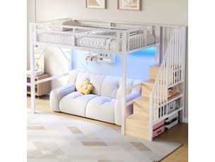 Lit mezzanine 90x200 cm <strong></strong>  <strong></strong> coloris blanc