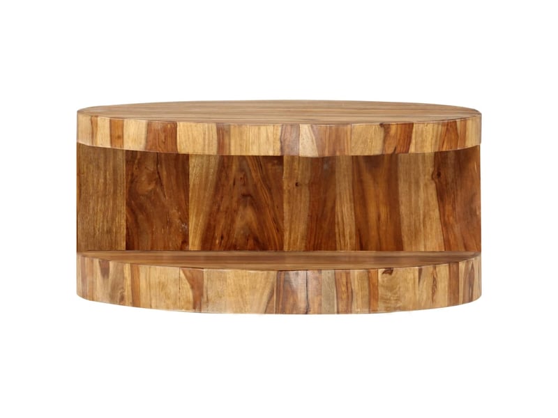  Vidaxl table basse ronde 65x30 cm bois solide  - Conforama A