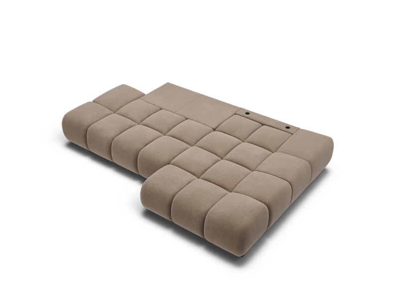 Canapé d'angle droit convertible almera 4 places tissu taupe - Conforama C