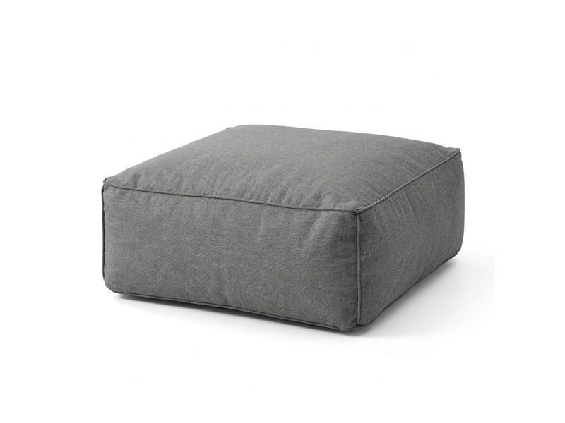  Pouf d’extérieur gris tissu déperlant – 85x85x30 cm praiano  - Conforama A