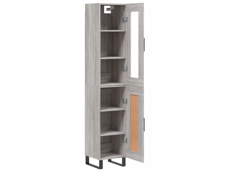  Buffet haut - bahut - meuble de rangement sonoma gris 34,5x34x180 cm bois d'ingénierie  - Conforama D