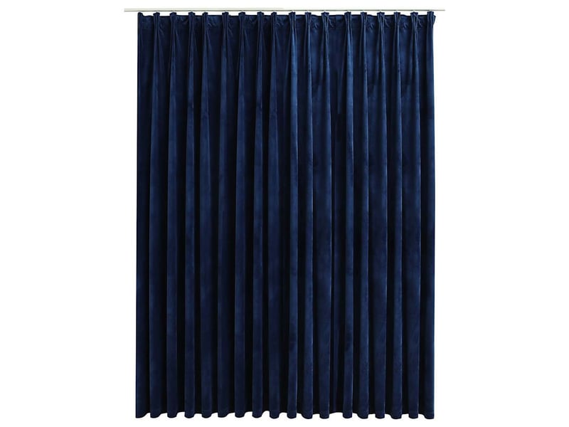  Rideau occultant, rideau black-out avec crochets velours bleu foncé 290x245 cm cf43963  - Conforama A