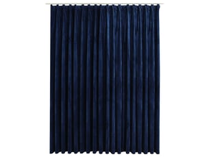 Rideau occultant, rideau black-out avec crochets velours bleu foncé 290x245 cm cf43963