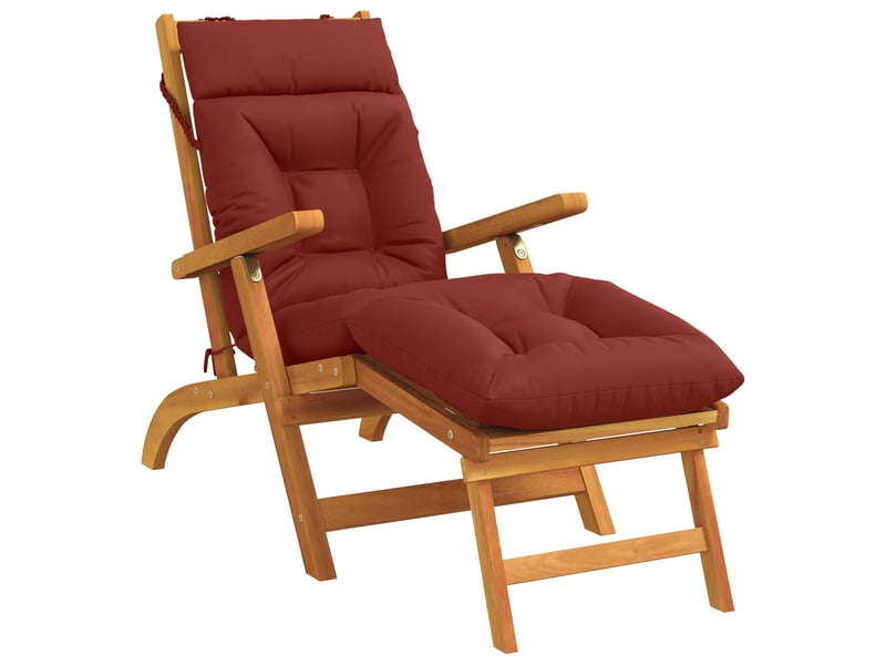 Coussin de transat, coussin pour bain de soleil vianen 100 % polyester rouge 200 x 50 x 8 cm cf56327 - Conforama C