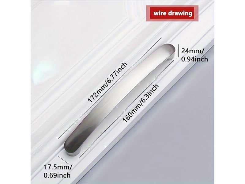  Jeu de poignées de meuble en aluminium pour cuisine, 160 mm (6,29 pouces)  - Conforama B