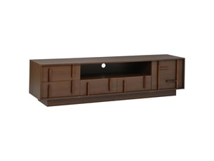 Meuble tv coloris bois foncé 180 cm   