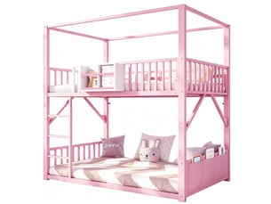 Lit superposé 90x200 cm <strong></strong>  <strong>evarich</strong> coloris rose
