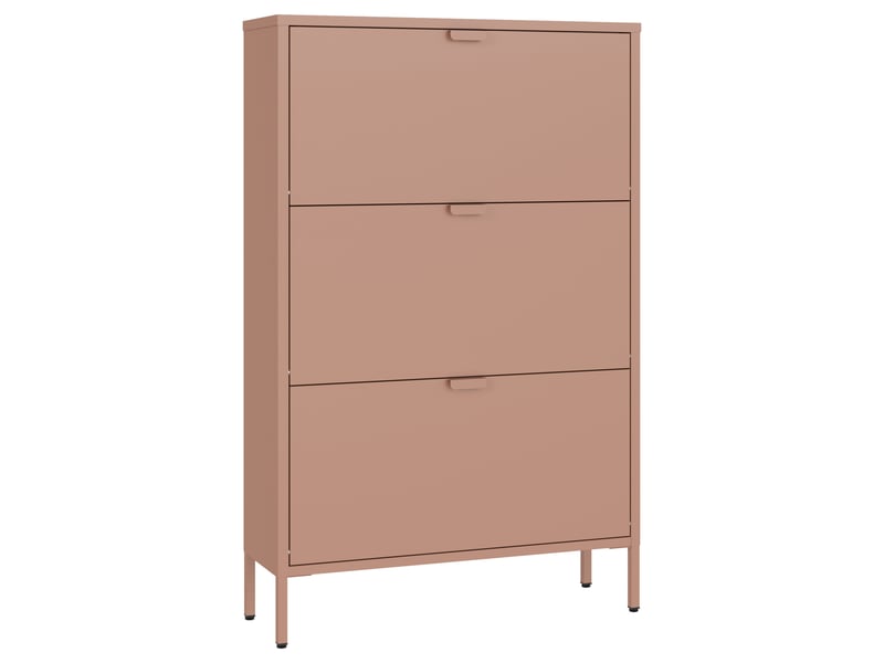 Meuble à chaussures 3 portes en métal vieux rose marion - Conforama A