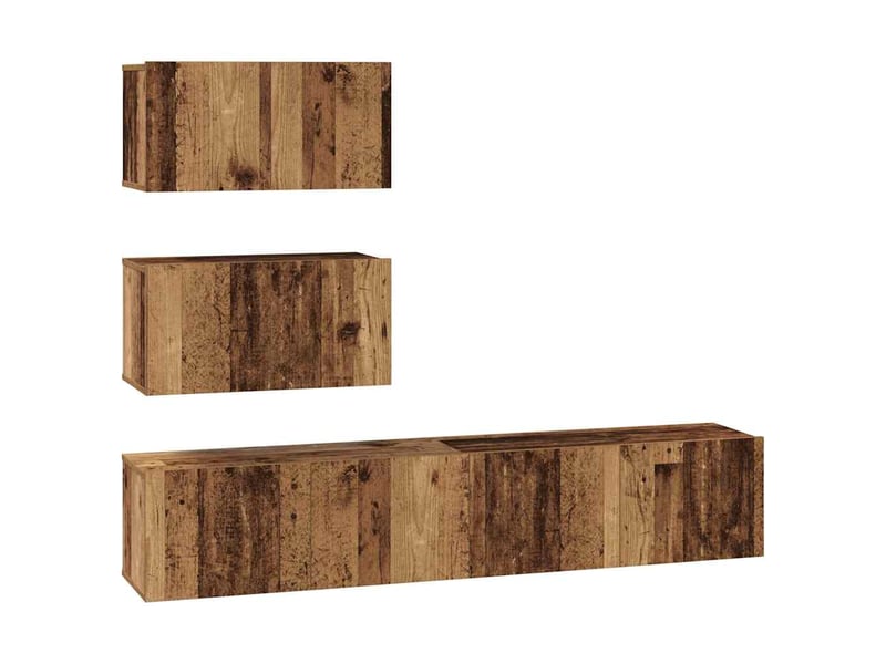  Ensemble meuble tv - banc tv - meuble de rangement 4 pcs bois ancien bois d'ingénierie  - Conforama A