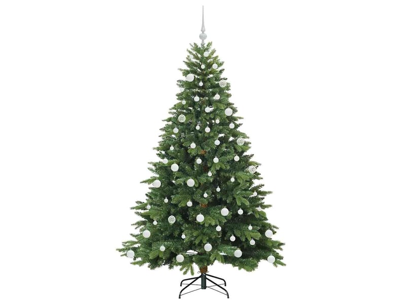 Sapin de noël - arbre de noël artificiel avec 300 led vert 180 cm pe et pvc - Conforama D