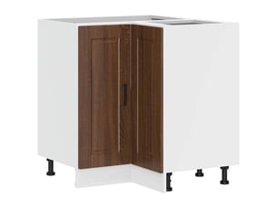 Armoire d'angle de cuisine porto chêne marron bois d'ingénierie