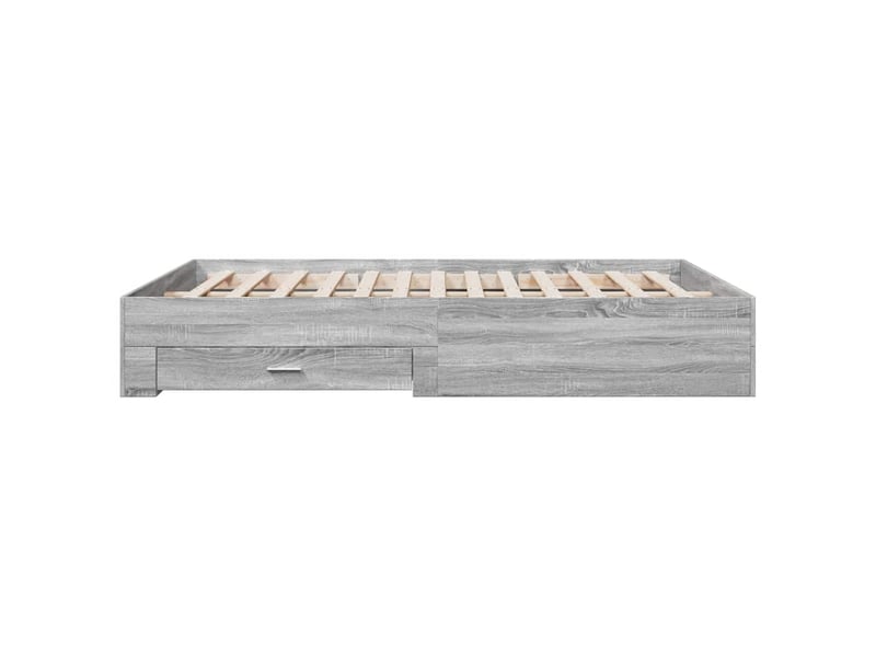  Lit double- lit adulte -  cadre de lit avec tiroirs sans matelas sonoma gris 150x200 cm  - Conforama D