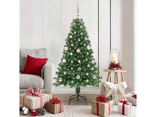 Sapin de noël artificiel, arbre de noël vert 150 cm pvc, acier et plastique shl9858