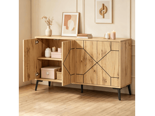 Buffet 4 porte(s)  0 tiroir(s) <strong>WISHDOR</strong> <strong></strong> - 120 cm coloris naturel 