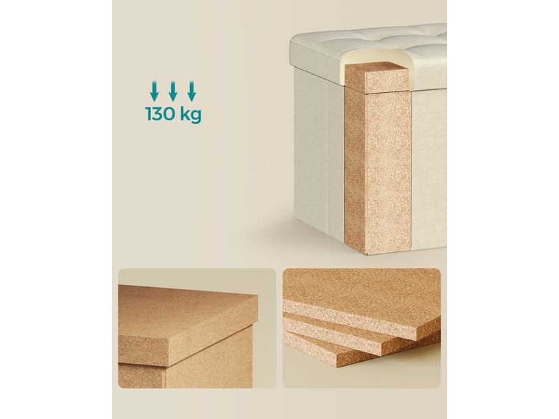 Pouf - leobert - blanc crème - 30 x 30 x 30 cm  - Conforama E
