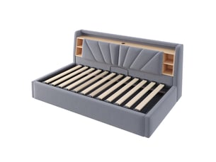 Lit coffre 90x200 cm MODFU   coloris gris
