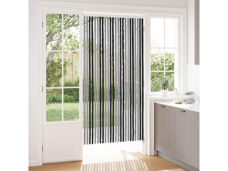 Rideau anti-insectes, moustiquaire en chenille gris et noir 100 x 200 cm cf43458 - Conforama B