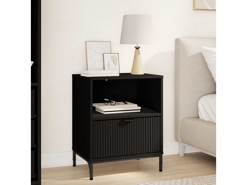  Table de chevet noir 49 x 36 x 61 cm bois d'ingénierie  - Conforama B