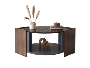 Table basse forme atypique coloris marron <strong>MERAX</strong> <strong>table basse marron</strong> - 63 cmx96.5 cm