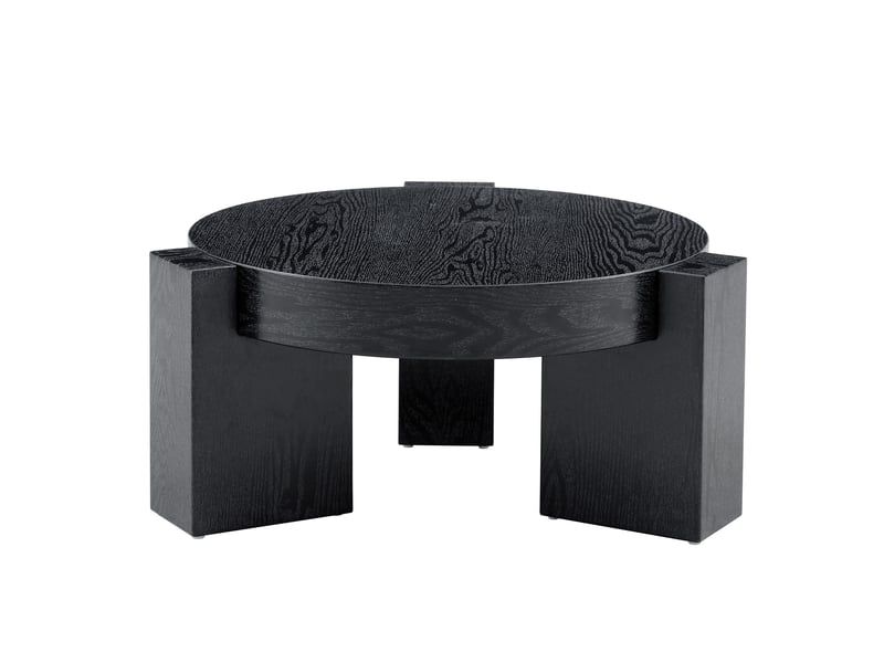  Set de tables basses séparables, verre gris transparent et mdf effet bois noir, design modulable  - Conforama D