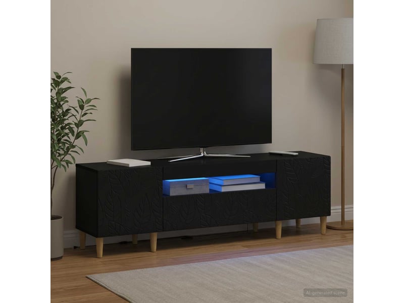  Meuble tv - banc tv - meuble de rangement led noir bois d'ingénierie  - Conforama B
