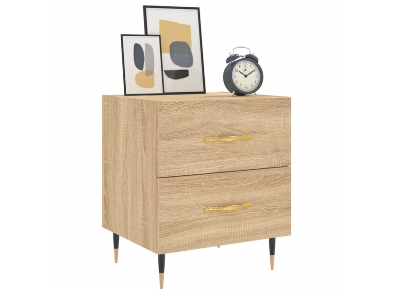  Lot de 2 tables de chevet - cabinet de chevet - table de nuit chêne sonoma 40x35x47,5 cm  - Conforama B