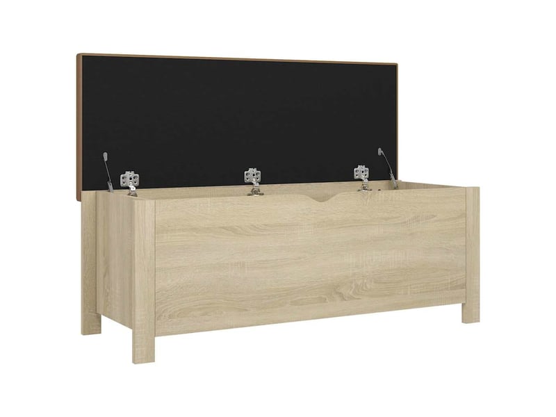  Boîte de rangement, coffre de rangement coussin chêne sonoma 105x40x45 cm aggloméré  - Conforama D