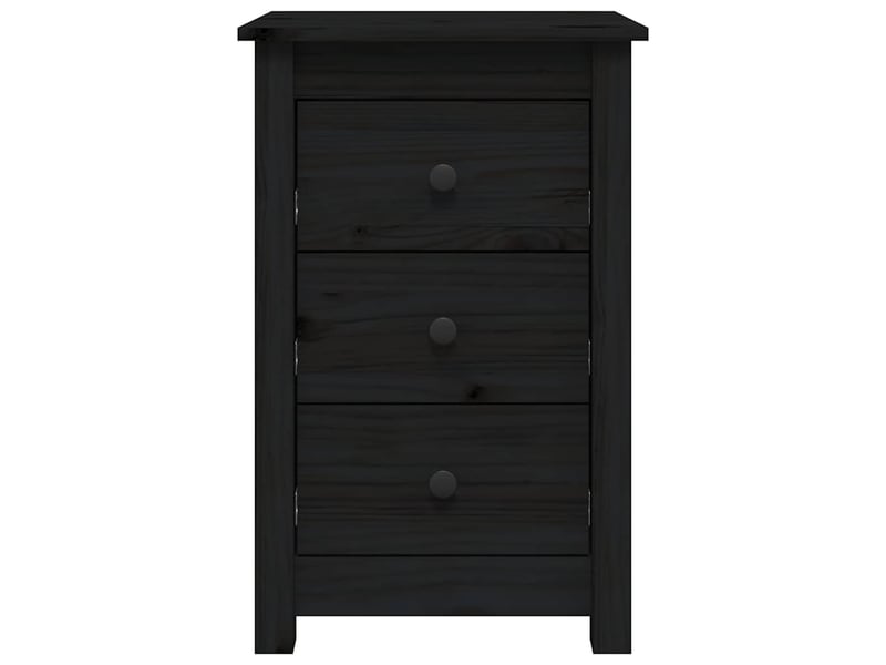  Lot de 2 tables de chevet - cabinet de chevet - table de nuit noir 40x35x61,5 cm bois de pin massif  - Conforama C