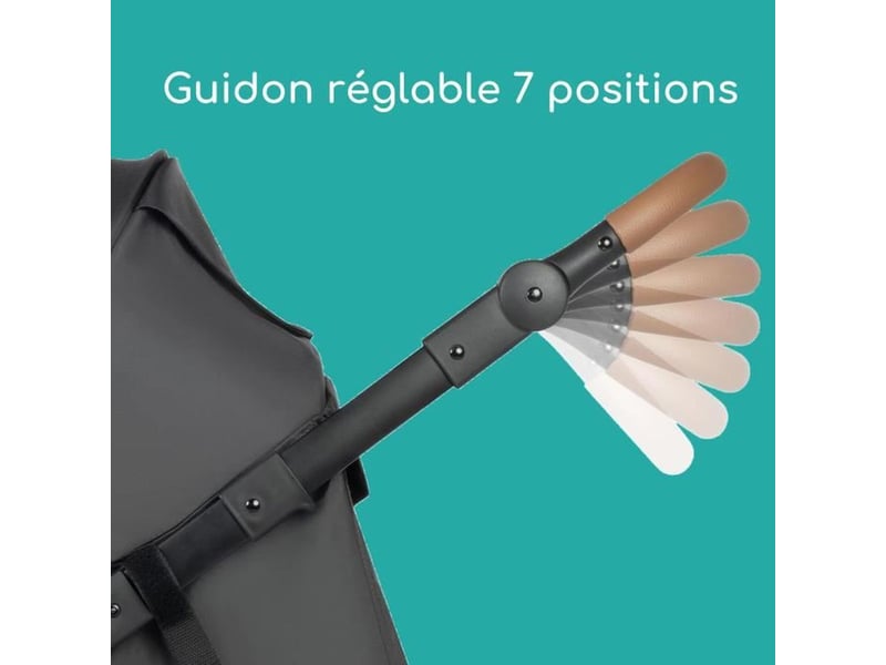  Poussette tout terrain cloudy 3 roues pliage rapide 0-4 ans 22 kg guidon 7 positions noir graphite 1156153210 - Conforama C