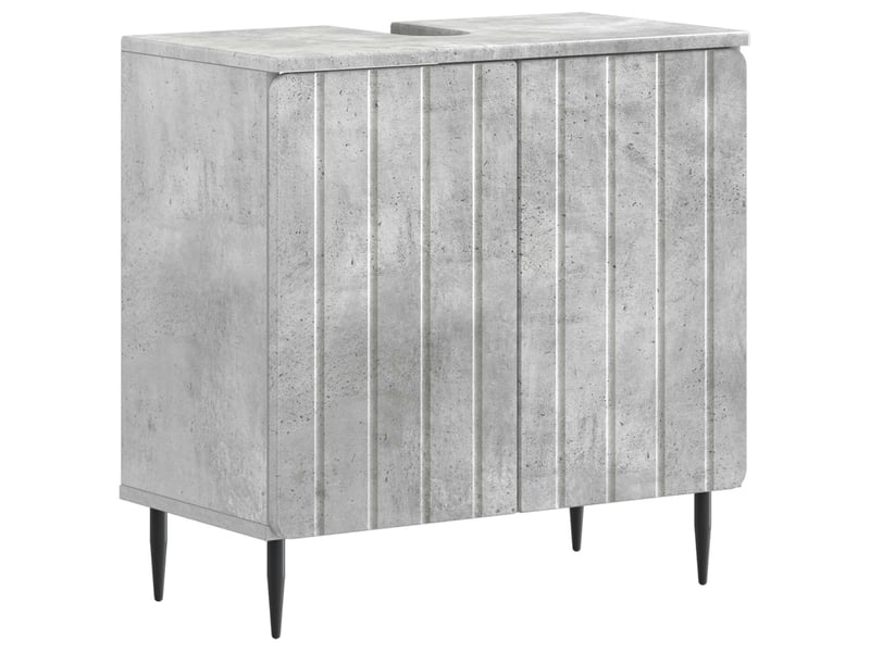  Ensemble de meuble de salle de bain 3 pièces zwolle gris béton cf63546  - Conforama D