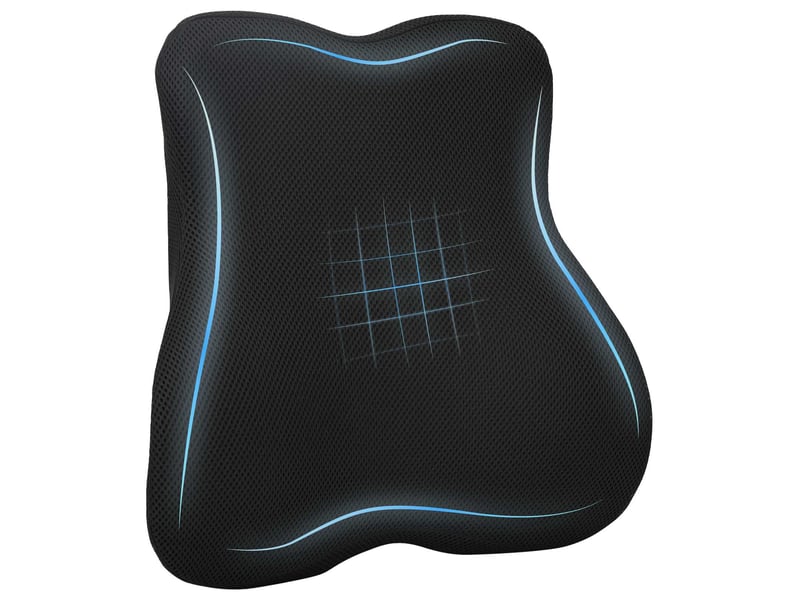  Coussin dorsal, coussin lombaire noir mousse à mémoire de forme 40 x 40 x 11 cm cf56449  - Conforama B