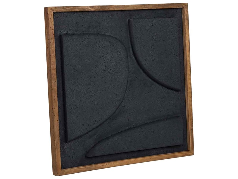  Tableau artisanal en bois recyclé relief noir 62x4x62 cm h  - Conforama A