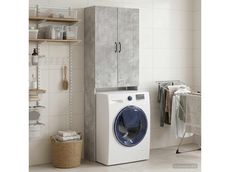 Armoire de toilette, meuble de toilette hoorn gris béton 66x25.5x190 cm  - Conforama C
