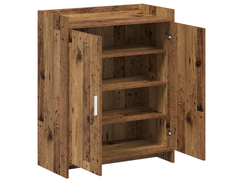  Meuble à chaussure, cabinet à chaussures avec porte bois ancien 73,5x36x92 cm  - Conforama D