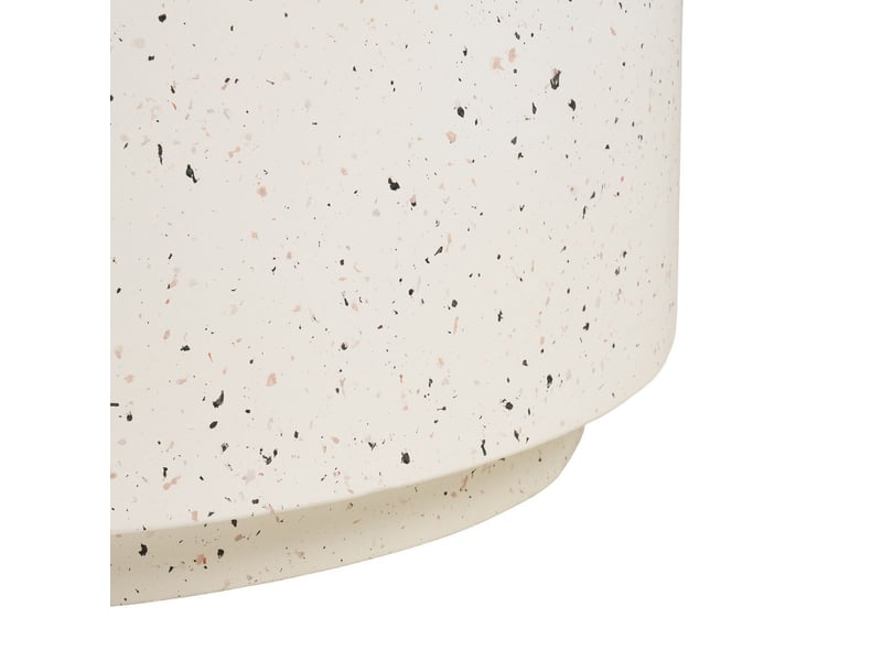  Table basse ronde en fibre d'argile blanche et aspect terrazzo - fibralys FIBRALYS - Conforama D