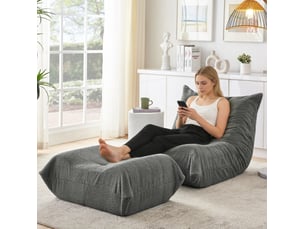 Fauteuil fixe  <strong>EVRYAE </strong> Tissu bouclette gris