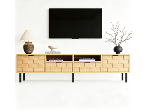 Meuble tv coloris naturel 200 cm   