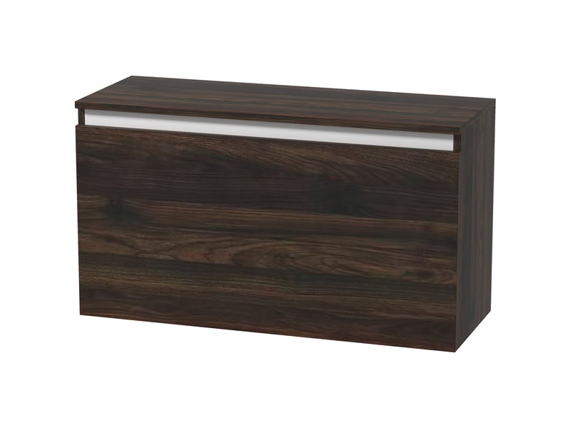  Table de chevet murale avec tiroir sans poignée, 80 x 30 x 45 cm, noyer  - Conforama B