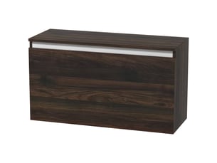 Table de chevet murale avec tiroir sans poignée, 80 x 30 x 45 cm, noyer