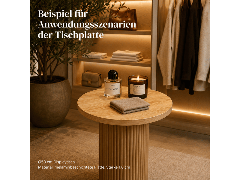  Table basse ø70 cm + ø50 cm épaisseur 1,8 cm 2 pièces plateaux ronds aspect bois naturel revêtement mélaminé  - Conforama C