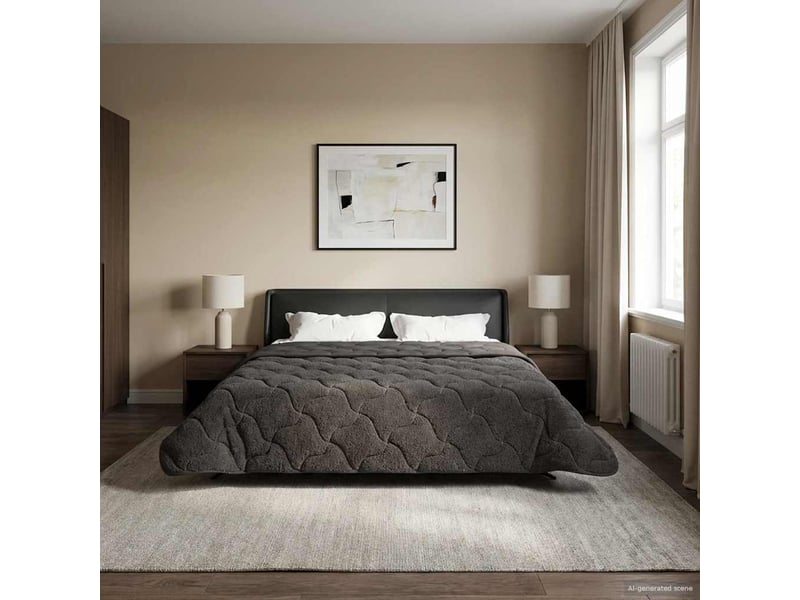  Couette - duvet d'été 220 x 260 cm été anthracite respirant  - Conforama B