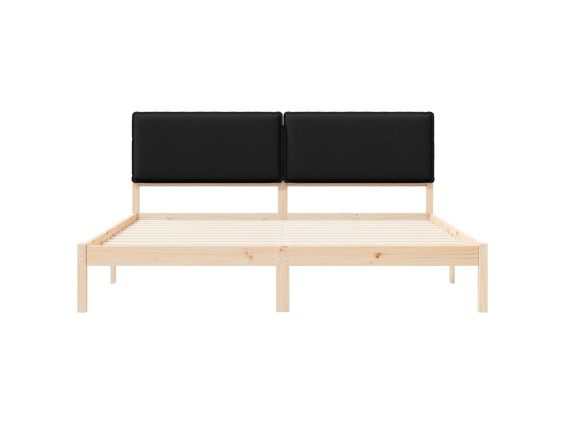  Lit double- lit adulte -  cadre de lit avec tête de lit rembourrée noir 180 x 200 cm  - Conforama D