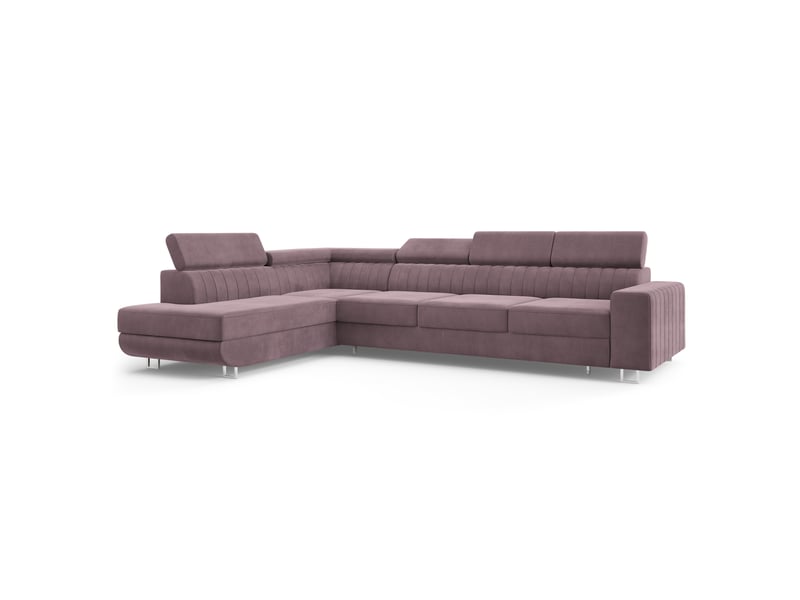  Canapé d'angle hestion, velours bruyère  - Conforama A