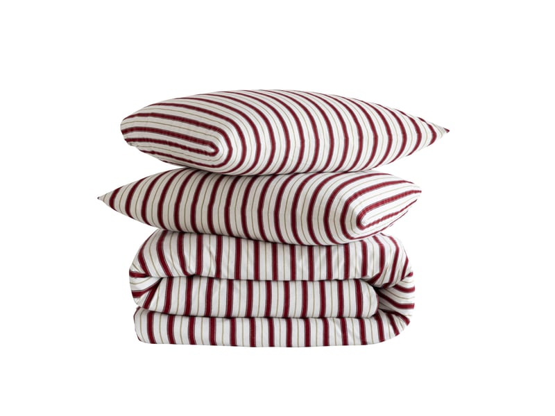  Parure de lit 200x200 flanelle à rayures terre de nuit  - Conforama A