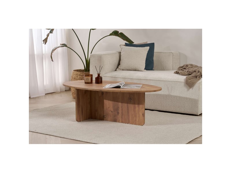  Table basse de salon en bois mdf mélaminé pin atlantique 120 x 65 x 40 cm  - Conforama C