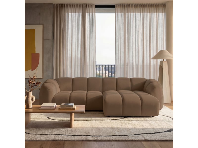 Selsey millma - canapé d'angle - 300 cm - velours brun clair Millma - Conforama B