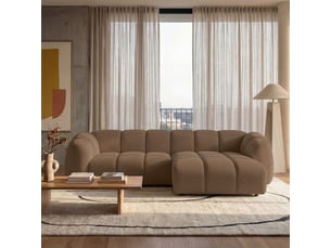 Selsey millma - canapé d'angle - 300 cm - velours brun clair