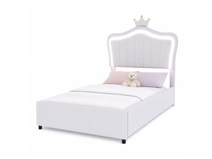 Lit avec rangement 90x200 cm MEUBLIV   coloris blanc