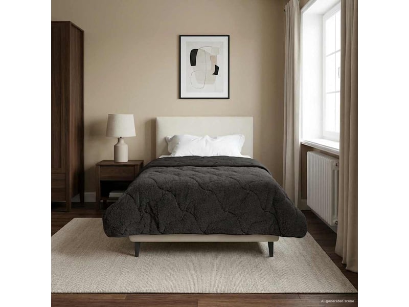  Couette - duvet d'été 135 x 200 cm été anthracite respirant  - Conforama B